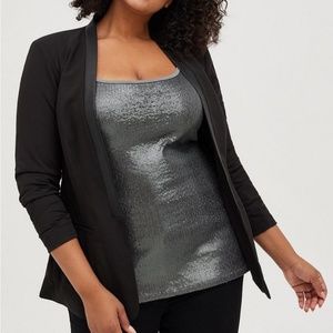 Torrid Studio Crepe Pu Trim Blazer